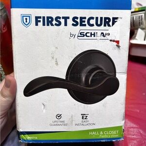 First Secure by Schlage Presley Non-Locking Passage Door Lever Aged Bronze NEW